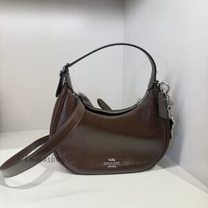 Coach Emily Shoulder Bag CDX34 crinkle leather/Silver/Maple